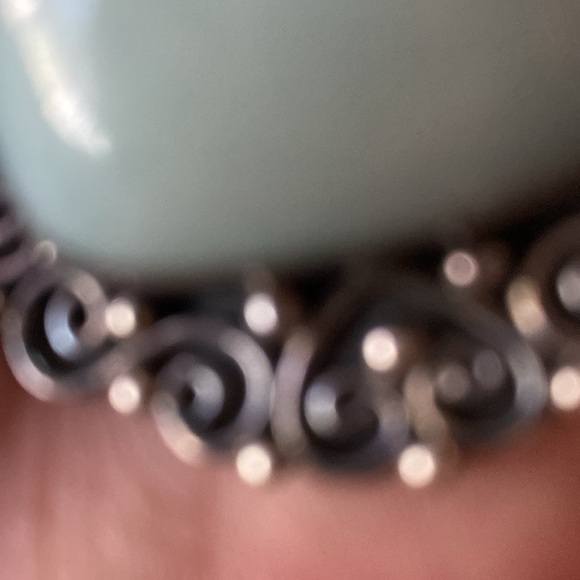 Lapis & Adventurine pendant marked 925 Sterling Silver The  bail of the pendant - Picture 2 of 8